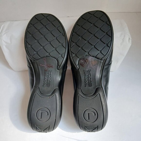 Black Leather Upper Waterproof Mules Gunmetal Bar Horsebit Decoration Sz 7M - Picture 10 of 12